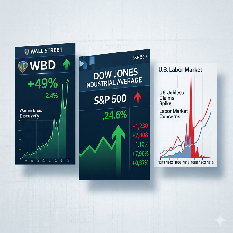 US digest: Warner Bros. Discovery surges, US jobless and inflation data rises