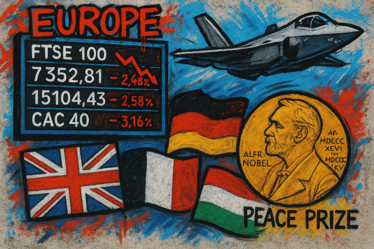 Europe bulletin: markets slide on tariff fears, Machado wins Nobel Peace Prize