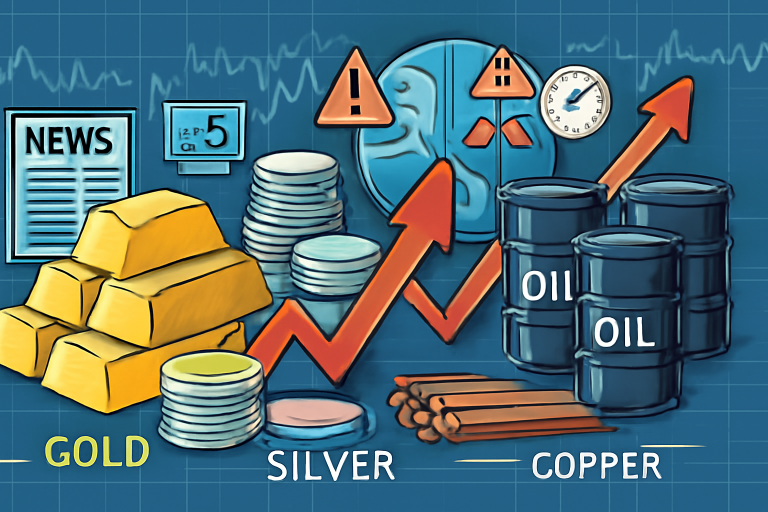 Commodity wrap: gold heads for 7th straight weekly gain, oil set for steep slump